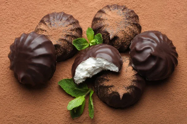 Marshmallow al cioccolato e menta — Foto Stock