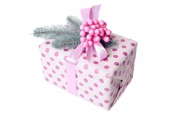 핑크 크리스마스 선물 — 스톡 사진