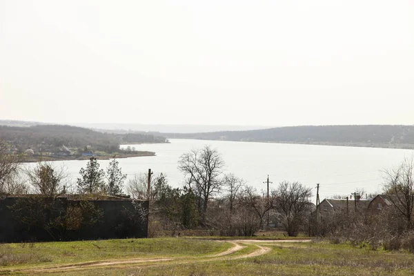 Велике Озеро Сільській Місцевості Ландшафтний — стокове фото