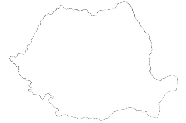 Mappa Della Romania Con Sfondo Bianco — Foto Stock