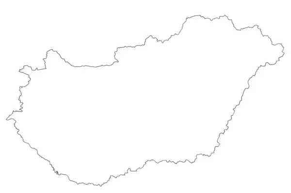 Mapa Maďarska Bílým Pozadím — Stock fotografie