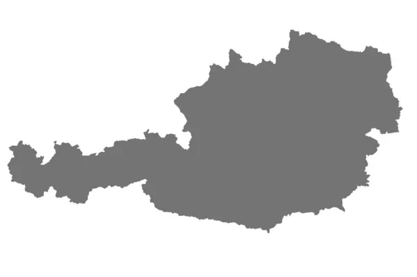 Mapa Áustria Com Bandeira Nacional Isolada Sobre Fundo Branco — Fotografia de Stock