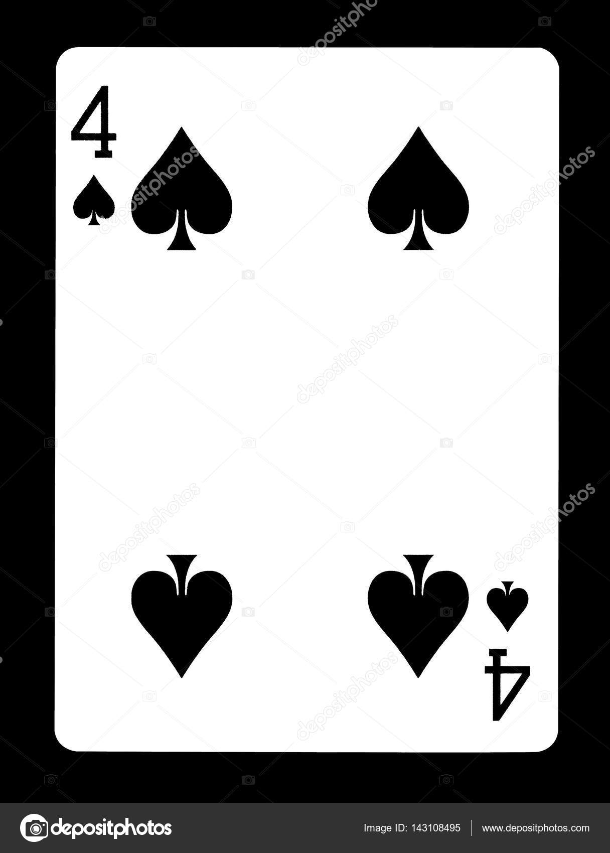 Pik pique spader utklipp spielkarte zugriffe clipartsfree spielkarten jouer nächstes Quatre de pique carte à jouer, isolé sur fond noir . — Photographie