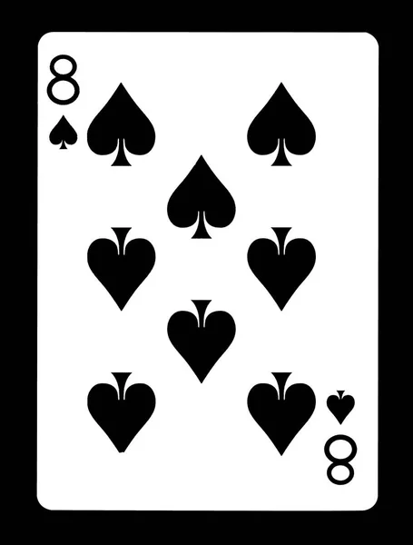 Eight of spades playing card, isolated on black background. — Stock Photo, Image