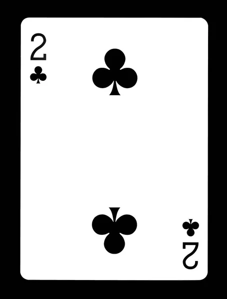 Dos de palos jugando a las cartas, aislados sobre fondo negro . —  Fotos de Stock
