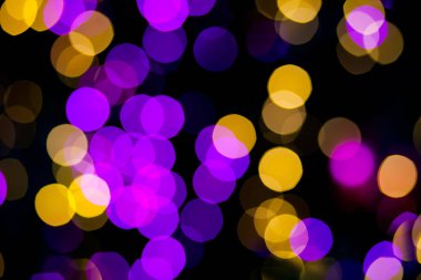 Sarı mor ışıklar bokeh arka plan 