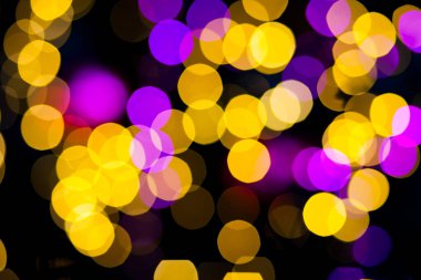 Sarı mor ışıklar bokeh arka plan 