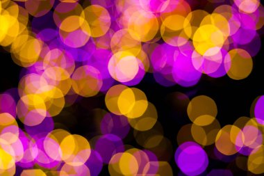 Sarı mor ışıklar bokeh arka plan 