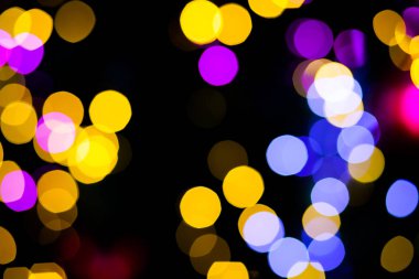 Sarı mor ışıklar bokeh arka plan 