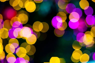 Sarı mor ışıklar bokeh arka plan 