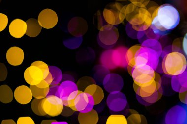 Sarı mor ışıklar bokeh arka plan 