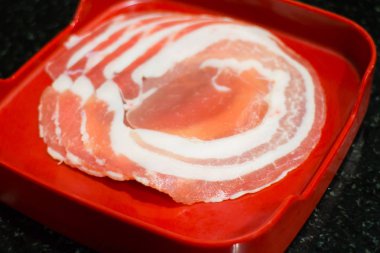 pembe ince dilimlenmiş domuz shabu, suki için