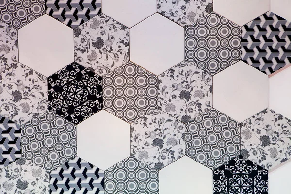 Abstract hexagonal tile mosaic background design — Stock Photo, Image