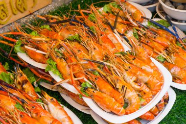 Izgara karides ve yanık Deniz Ürünleri Soslar, Tayland gıda 