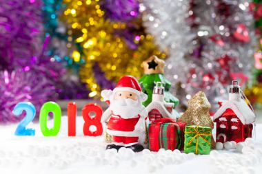 Noel süslemeleri Noel kar alan arka plan w'den aksesuarlar