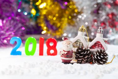 Noel süslemeleri Noel kar alan arka plan w'den aksesuarlar