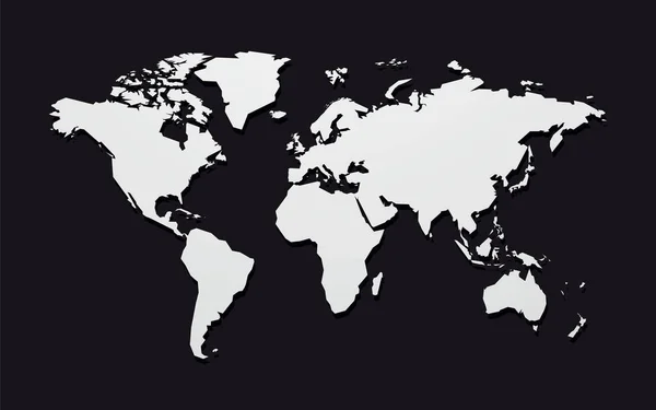 Geometrische Weltkarte isoliert auf schwarzem Hintergrund — Stockvektor