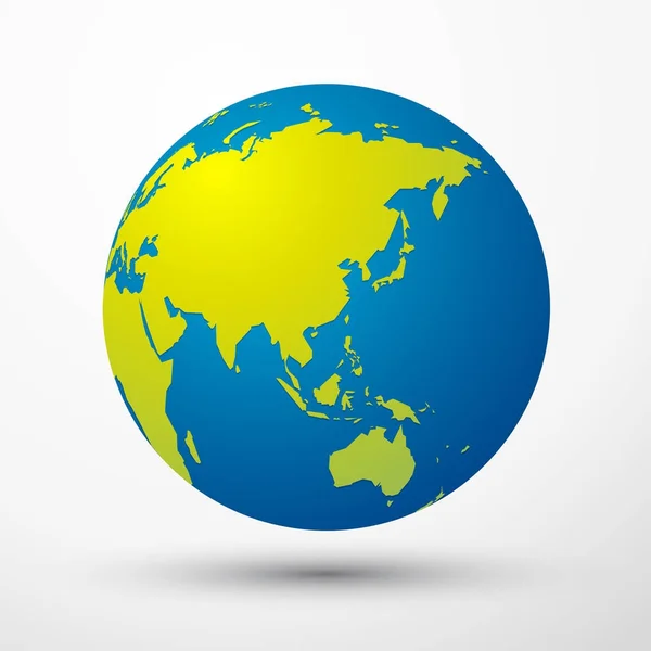 Світ глобусом Азії, Австралії, Японії — стоковий вектор