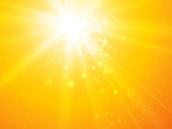 Vektor helle Sonnenstrahlen Hintergrund mit Sternen — Stockvektor