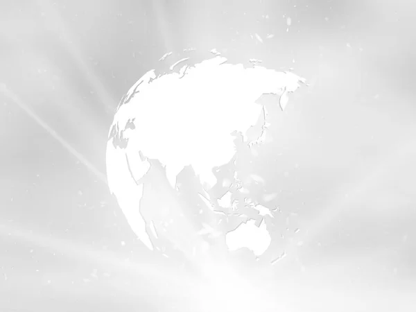 Seyyare yerküre gri arka plan Asya görünümünde yıldız patlaması ile — Stok Vektör
