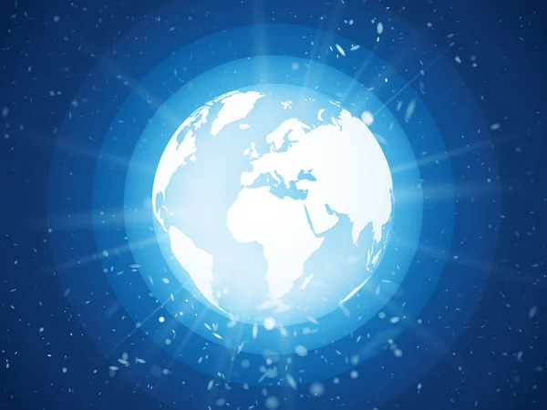 Conceito de internet de negócios globais, planeta azul terra com estrela —  Vetores de Stock