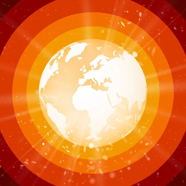 Conceito de internet de negócios globais, planeta Terra com starburst — Vetor de Stock