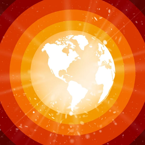 Conceito de internet de negócios globais, planeta Terra com starburst — Vetor de Stock