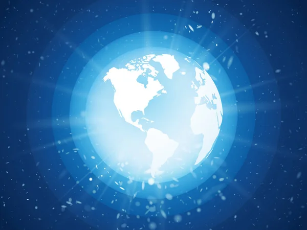 Internet-Konzept des globalen Geschäfts, blauer Planet Erde mit Stern — Stockvektor