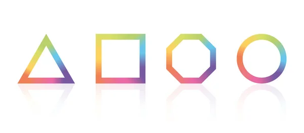 Grundlegende geometrische Form mit Farbspektrum des Regenbogens — Stockvektor