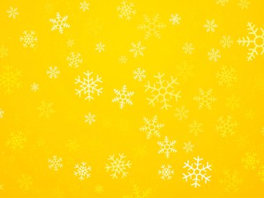 Kar taneleriyle Noel sarısı arka planı