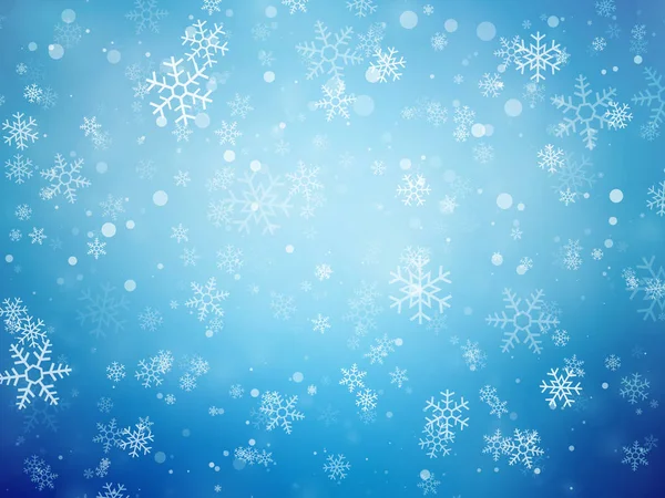 Mavi Noel arkaplanı ve kar taneleri