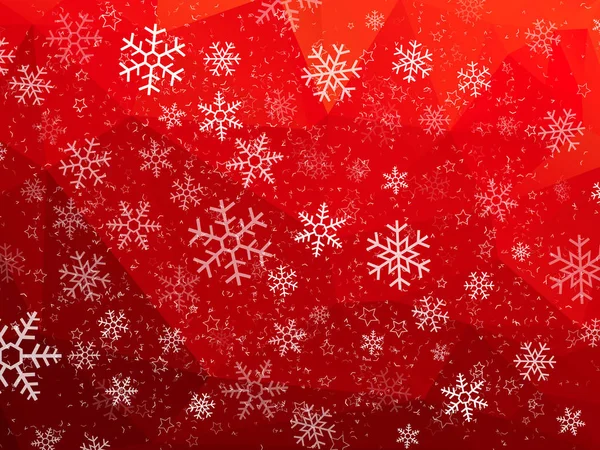 红色的带雪花的抽象圣诞节背景 — 图库矢量图片