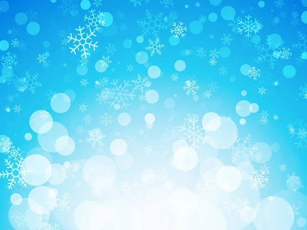 Abstract blue winter background with snowflakes — Stock Vector