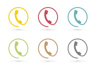 renkli telefon simgesini daire