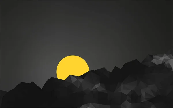 geometric mountains landscape at sunset