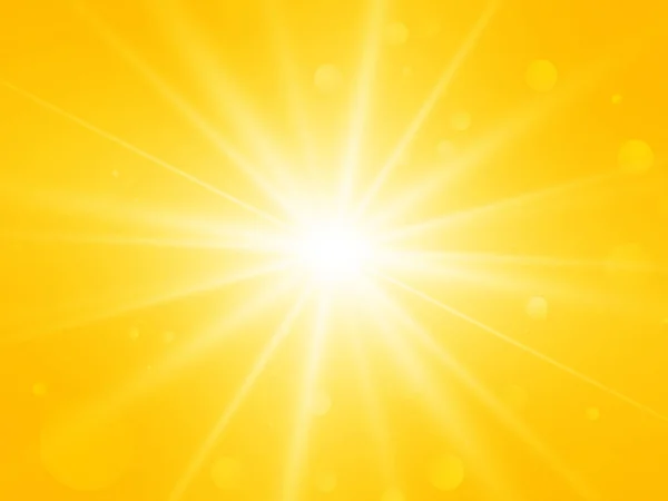 Soleil Avec Lentille Fusée Éclairante Abstraite Vecteur Été Jaune Rayons — Image vectorielle