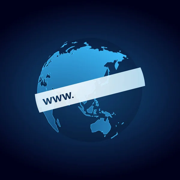 Internet Dünya Mavi Asya Görünümü — Stok Vektör