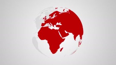 Dünya yüzeyine yayılan kırmızı dalgalı soyut bir küre.