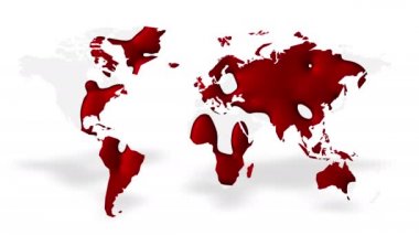 Kanlı tıbbi hareketlerle dolu soyut dünya haritası