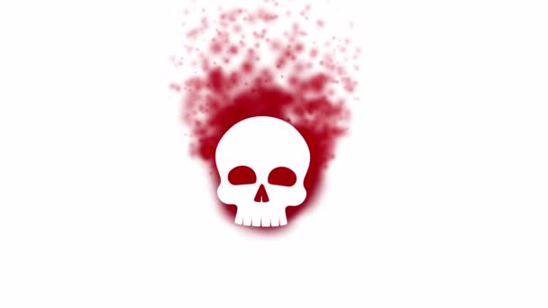 Crâne Humain Dans Les Flammes Rouges Concept Danger Effrayant — Video