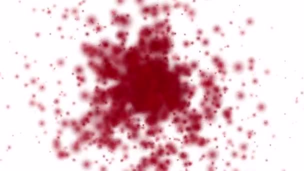Explosion Particules Rouges Mouvement Abstrait Concept Fond Propagation Virus Poussières — Video
