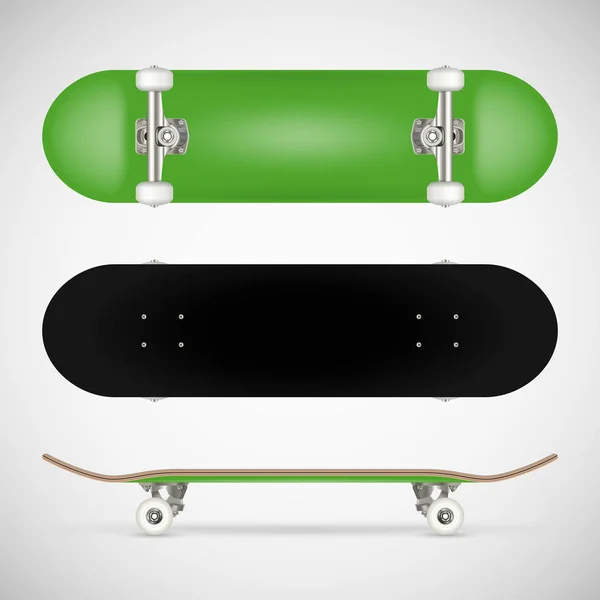 Ρεαλιστική Skateboard Κενό Πρότυπο Πράσινο — Διανυσματικό Αρχείο