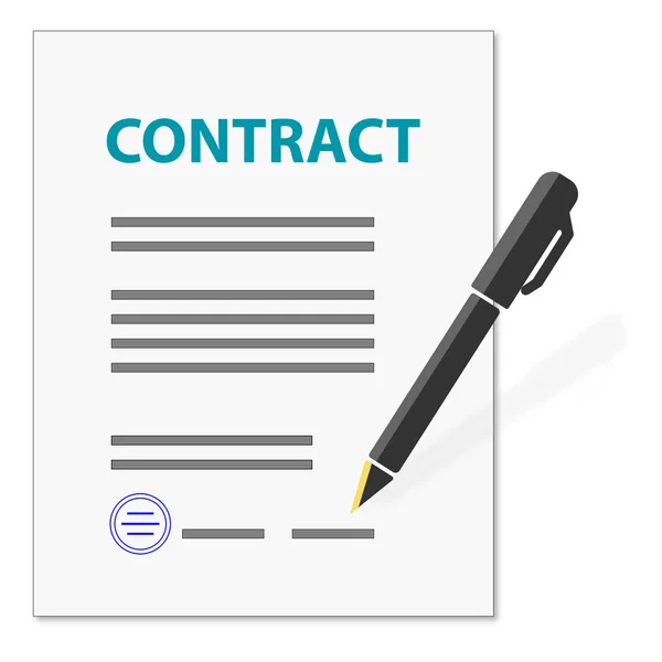 Podpisanie Umowy Papier Dokument Długopisem Ołówek — Zdjęcie stockowe