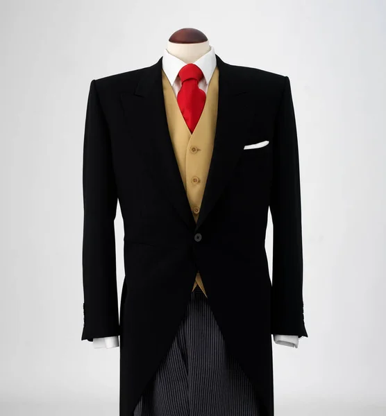 Black Tuxedo Suit Jacket Mannequin White Background — Stock Photo, Image