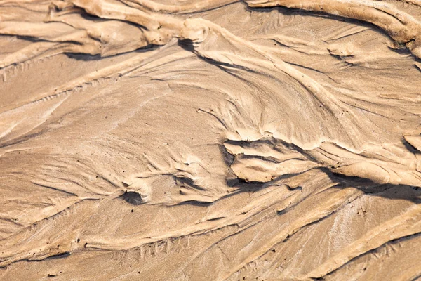 Surface Sable Après Pluie Avec Relief Formé Par Les Courants — Photo