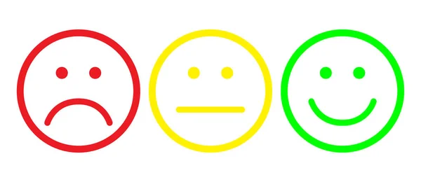 Rode, gele en groene smileys — Stockvector