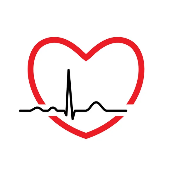 Coeur avec ligne ekg — Image vectorielle