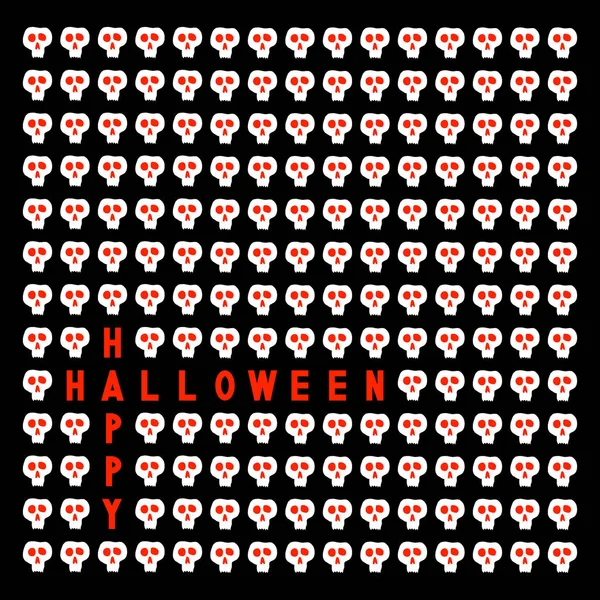 Joyeux Halloween carte avec crânes — Image vectorielle