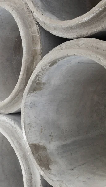 Stack of new concrete pipes. — Stock Photo, Image