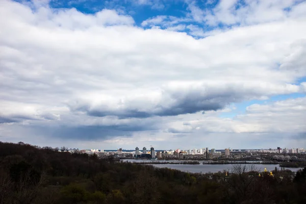 Left Bank Dnieper River Kyiv View Right Bank Early Spring — Stock Photo, Image